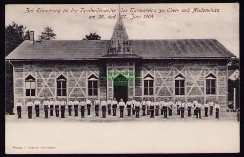 162287 AK Ober- und Niederwiesa 1904 Turnhallenweihe Turnverein 