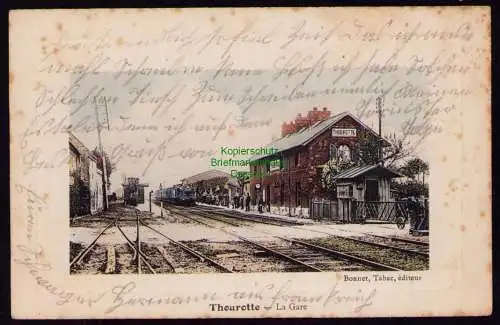 162323 AK Thourotte um 1915 Bahnhof La Gare fleckig