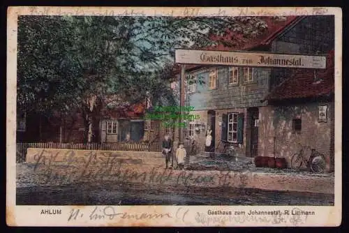 162302 AK Ahlum Wolfenbüttel 1909 Gasthaus zum Johannestal R. Littmann