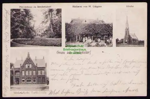 162312 AK Stockelsdorf 1904 Herrenhaus Bäckerei Kirche Credit Verein 