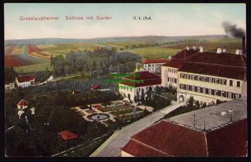 162291 AK Großlaupheim 1908 Großlaupheimer Schloss mit Garten 1910 