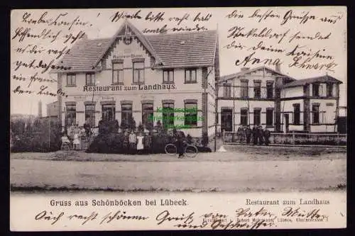 162314 AK  Schönböken bei Lübeck 1904 Restaurant zum Landhaus 