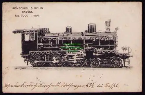 162332 Ansichtskarte Cassel Kassel 1905 Lok Henschel & Sohn No. 7000 