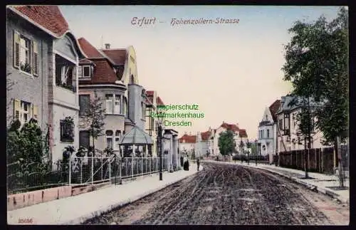 162334 AK Erfurt 1908 Hohenzollern Strasse schräger Bug