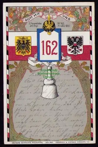 162326 AK Lübeck 1912 Regimentskarte 162 Compagnie Postkarte 3. Inf. Regt.