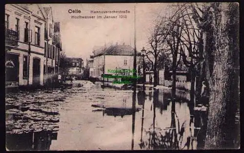 162361 AK Celle 1918 Hannoverschestraße HochwasserKatastrophe Unglück