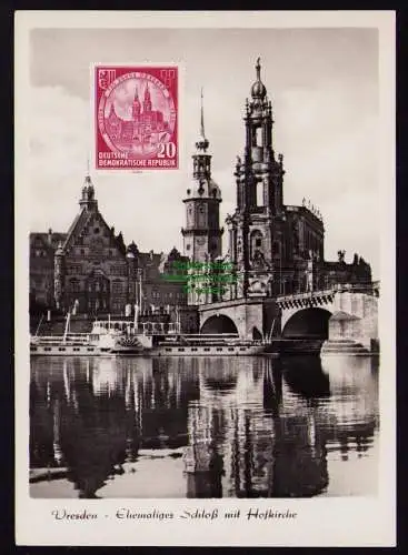 B19085 DDR Maximumkarte 525 1956 Dresden Schloss Hofkirche Marke nicht gestempel