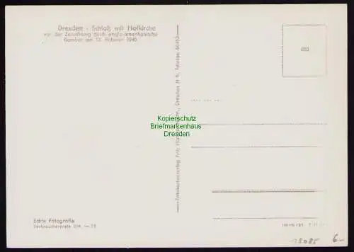 B19085 DDR Maximumkarte 525 1956 Dresden Schloss Hofkirche Marke nicht gestempel