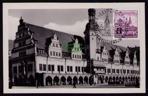 B19083 DDR Maximumkarte 493 1955 Altes Rathaus Leipzig historische Bauwerke