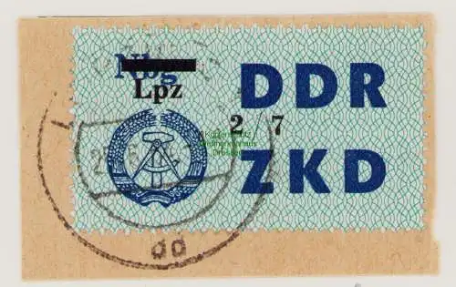 B19139  DDR ZKD Laufkontrollzettel C 54 Lpz 2/7 Leipzig