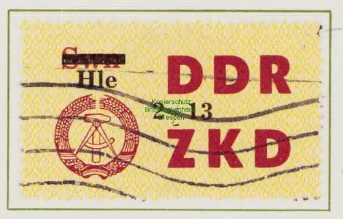 B19133  DDR ZKD Laufkontrollzettel C 52 Hle 2/13 Bitterfeld