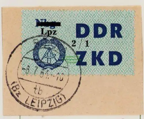 B19126  DDR ZKD Laufkontrollzettel C 54 Lpz 2/1 Borna