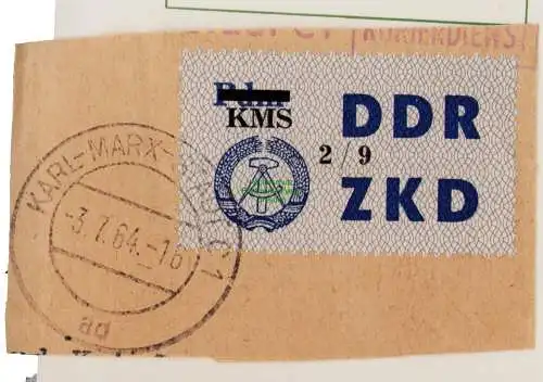 B19125  DDR ZKD Laufkontrollzettel C 53 KMS 2/9 Karl-Marx-Stadt