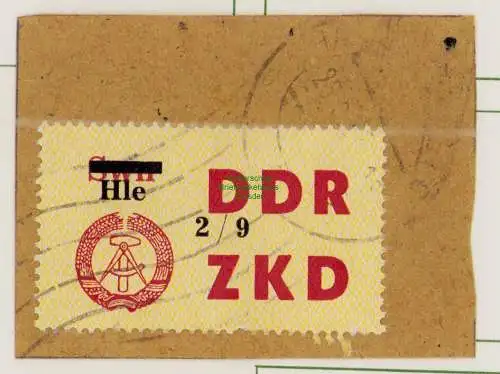 B19123  DDR ZKD Laufkontrollzettel C 52 Hle 2/9 Halle Saale