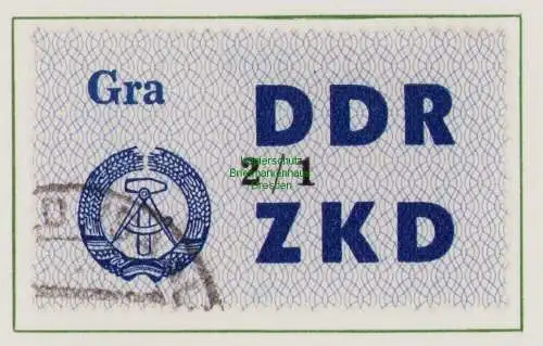 B19121  DDR ZKD Laufkontrollzettel C 51 Gra 2/1