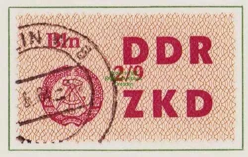 B19109  DDR ZKD Laufkontrollzettel C 31 Bln 2/9