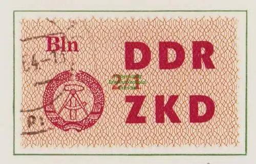 B19107  DDR ZKD Laufkontrollzettel C 31 Bln 2/1