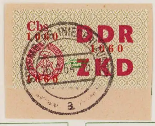 B19105  DDR ZKD Laufkontrollzettel C 17 Cbs 1060 Spremberg