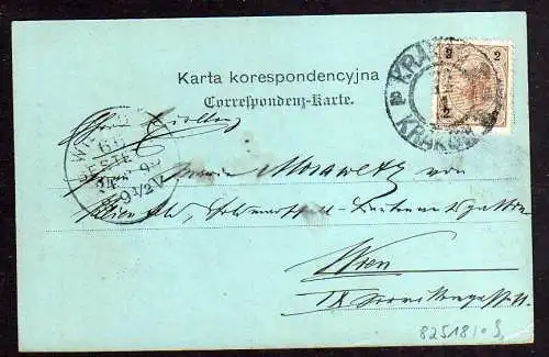 82518 AK Krakau Mondscheinkarte Neue Jagiellonische Universität 1899 Krakowa