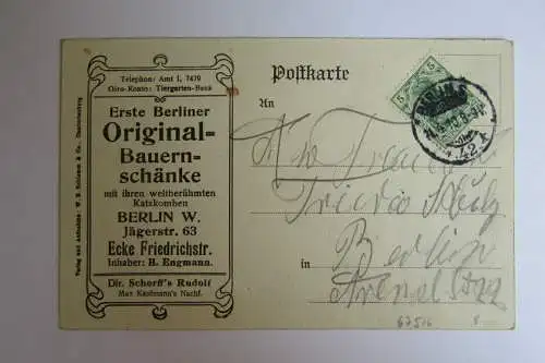 67516 AK Berlin 1910 Erste Berliner Origimal Bauernschänke Die kleine Excellenz