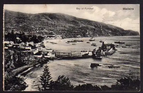 66953 Ansichtskarte Bay of Funchal Madeira 1913