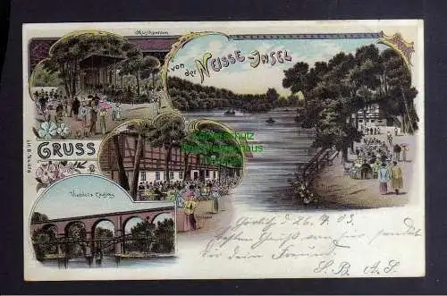 135787 AK Nysa Neisse Neiße Litho 1903 Restaurant Neisse Insel Musikpavillon