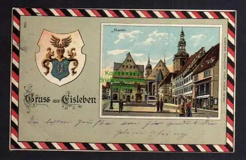 123426 AK Eisleben Markt  Wappen 1903