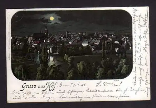 114011 AK Hof Bayern 1901 Monscheinkarte Litho