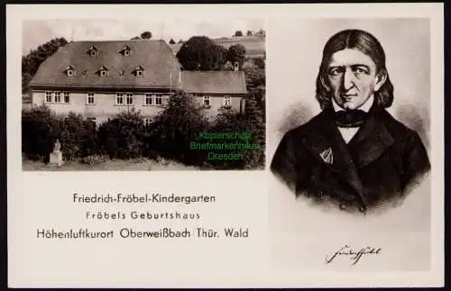 B19032 DDR Maximumkarte 564 1957 Fröbel Geburtsjahr Kindergarten Oberweißbach