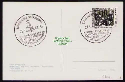 B19032 DDR Maximumkarte 564 1957 Fröbel Geburtsjahr Kindergarten Oberweißbach