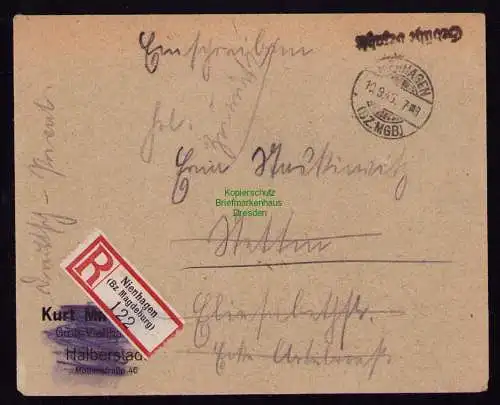 B19099  Gebühr Bezahlt Nienhagen Bz. Magdeburg Brief Stettin Stettiner Zipfel