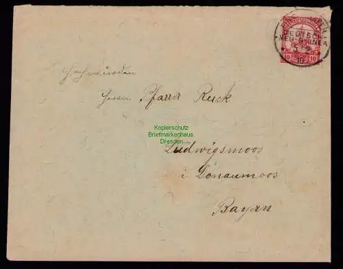 B18980 Brief Deutsch Neuguinea DNG 1910 Finschhafen Pfarrer Ruk Donaumoos Bayern