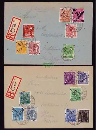 h7228 SBZ Handstempel Bezirk  41 27 2x R-Brief Einschreiben Chemnitz 2-84 Pfg.