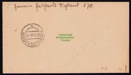 h7199 SBZ Handstempel Bezirk  14 R-Brief Einschreiben Sohland gepr. BPP