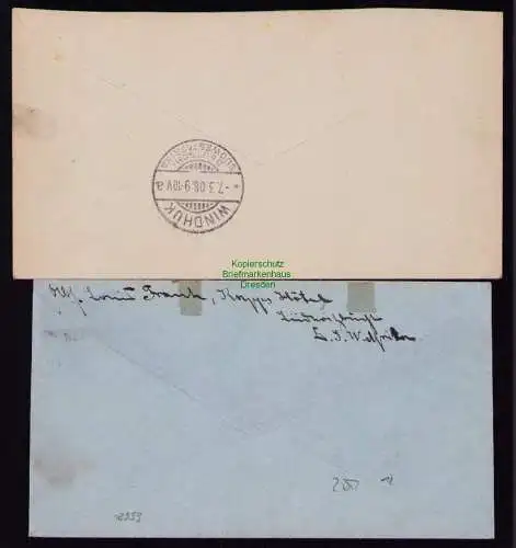 B18999 2x Brief DSW Afrika Deutsch Südwest 1908 1913 KUB Windhuk Lüderitzbucht