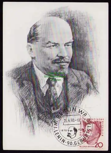 B19044 DDR Maximumkarte 762 1960 Lenin 90. Geburtstag