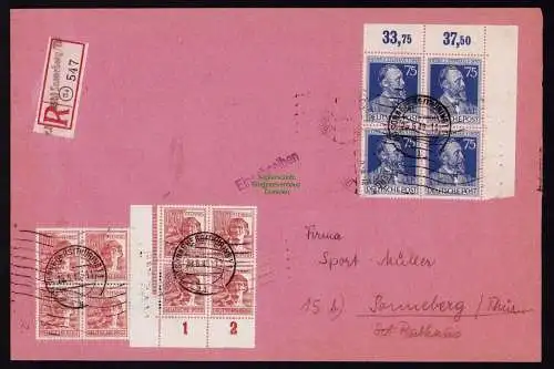 B19081 Brief Einschreiben SBZ Währungsreform 1948 Sonneberg R 547 30.7. Zehnfach