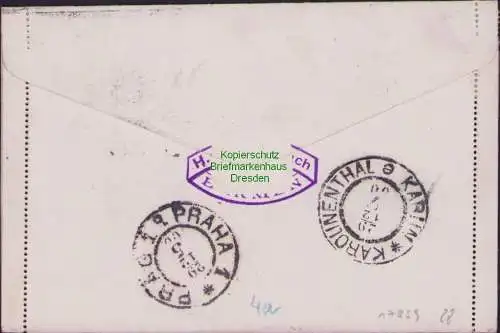 B-17859 Kartenbrief Einschreiben Barmen MiF Krone Adler Germania Reichspost 1900