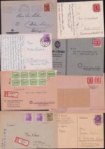 B-17908 9x Brief Postkarte SBZ Berlin 1945 1946 Spandau Friedenau Charlottenburg