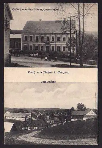 66627 AK Nassau Erzg. Gasthof Göhler 1925 Dorf Ansicht