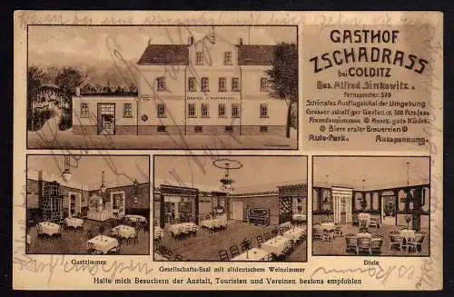 63296 AK Zschadraß bei Colditz 1927 Gasthof Sinkewitz Reklame Dresdner Felsenkel