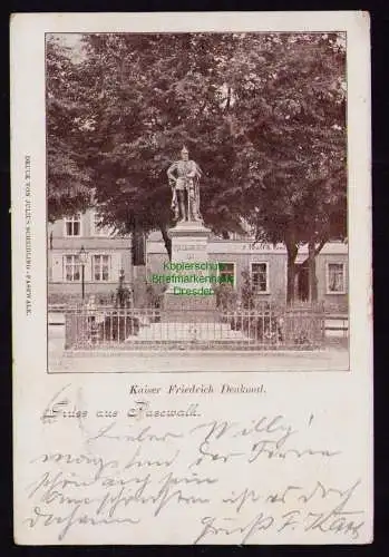 161771 AK Pasewalk 1899 Kaiser Friedrich Denkmal