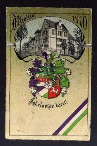 127995 AK Rheine 1910 Studentika Gymnasium großes Wappen sol clarior lucet !