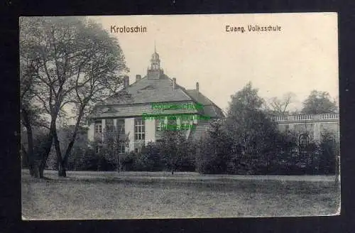 126943 Ansichtskarte Krotoschin Krotoszyn Posen 1917 Ev. Volksschule