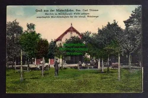 124879 Ansichtskarte Moritzburg 1930 Mistschänke Gasthaus Moritzburger Wald