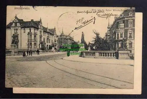 124790 Ansichtskarte Braunschweig 1906 Blick auf die Kaiser Wilhelm Brücke