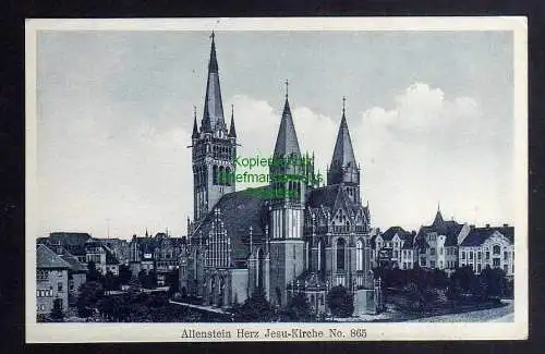 123690 Ansichtskarte Olsztyn Allenstein Herz Jesu Kirche um 1920