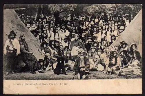 63058 AK Gruss v. Sommerfest Soz. Verein Leipzig ca. 1905