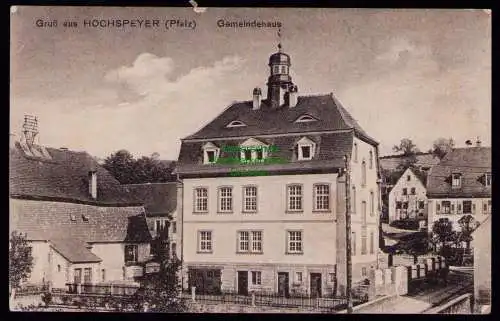 165868 AK Hochspeyer Pfalz 1923 Gemeindehaus