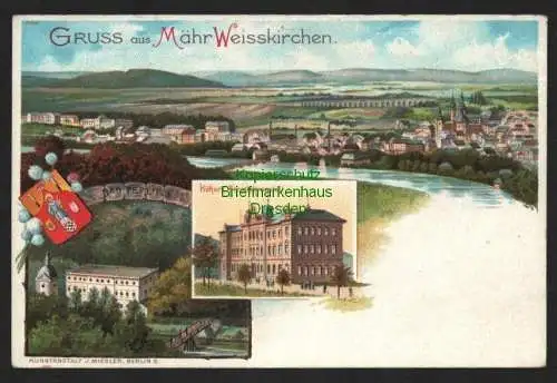 140161 AK Hranice Mährisch Weißkirchen Litho um 1900 Höhere Forstlehranstalt